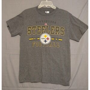 NFL Pittsburgh Steelers Football Graphic T-Shirt Men's Size Medium Gray